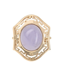 Lavender Jadeite Cut Out Shield Shaped Ring