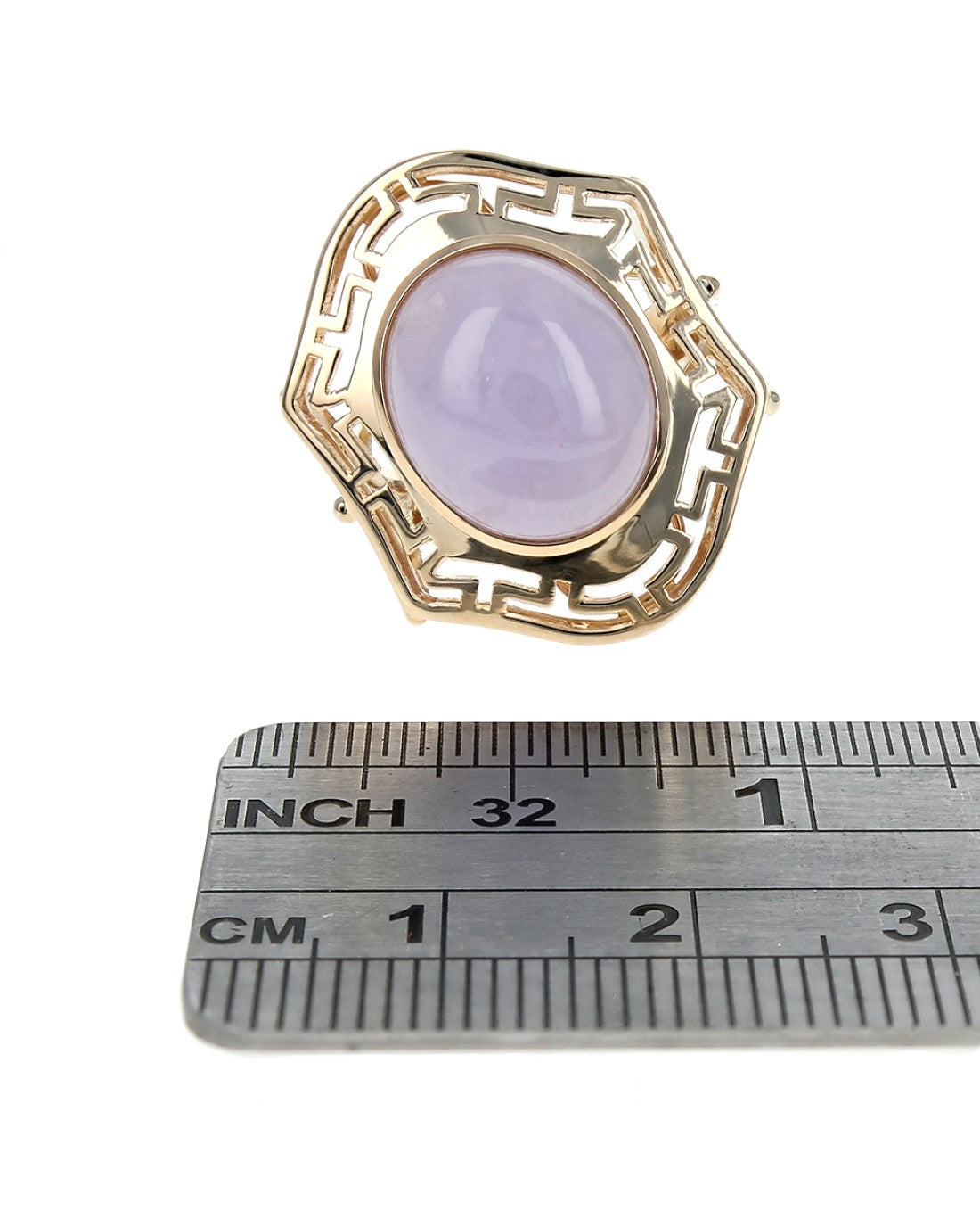 Lavender Jadeite Cut Out Shield Shaped Ring