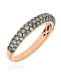 Pave Diamond Tapered Ring in Rose Gold