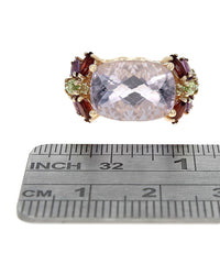 Multi-Gem Dragonfly Ring in Yellow Gold