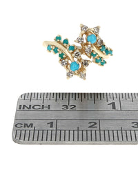 Turquoise and Diamond Bypass Star Ring