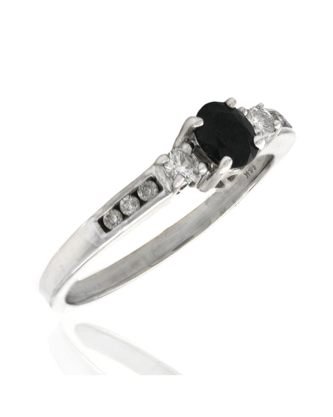 Sapphire and Diamond Past, Present, Future Ring