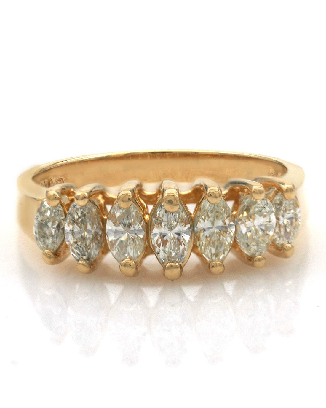 Marquise Cut Diamond Rooftop Ring in Gold