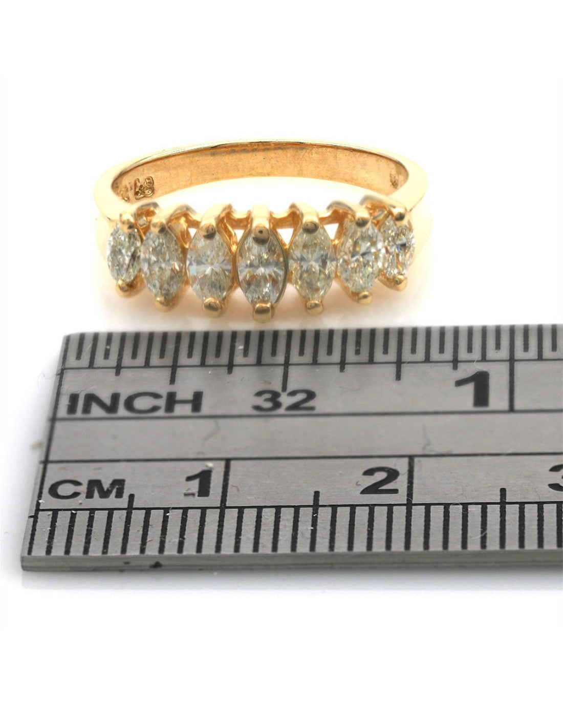 Marquise Cut Diamond Rooftop Ring in Gold