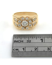 Gentlemans Diamond Sun Motif Tapered Band