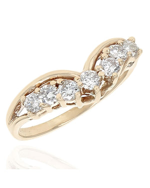 Diamond Chevron Guard Ring in Gold