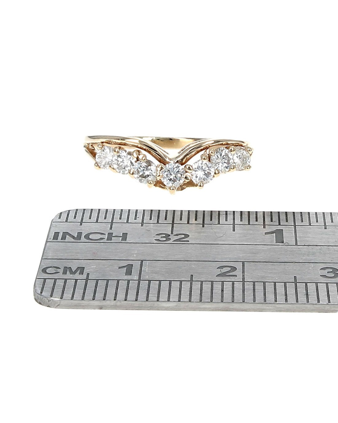 Diamond Chevron Guard Ring in Gold
