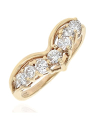 Diamond Chevron Guard Ring in Gold