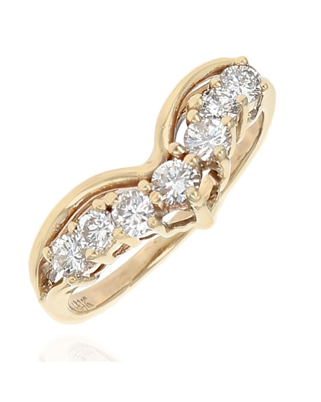 Diamond Chevron Guard Ring in Gold