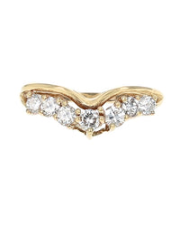 Diamond Chevron Guard Ring in Gold