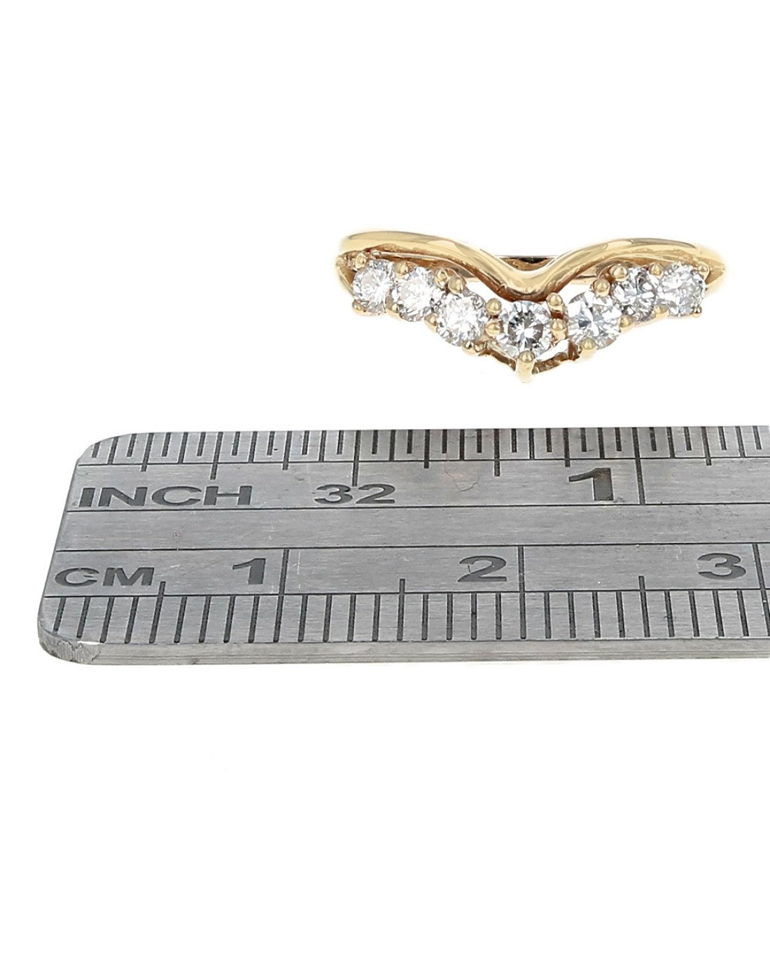 Diamond Chevron Guard Ring in Gold