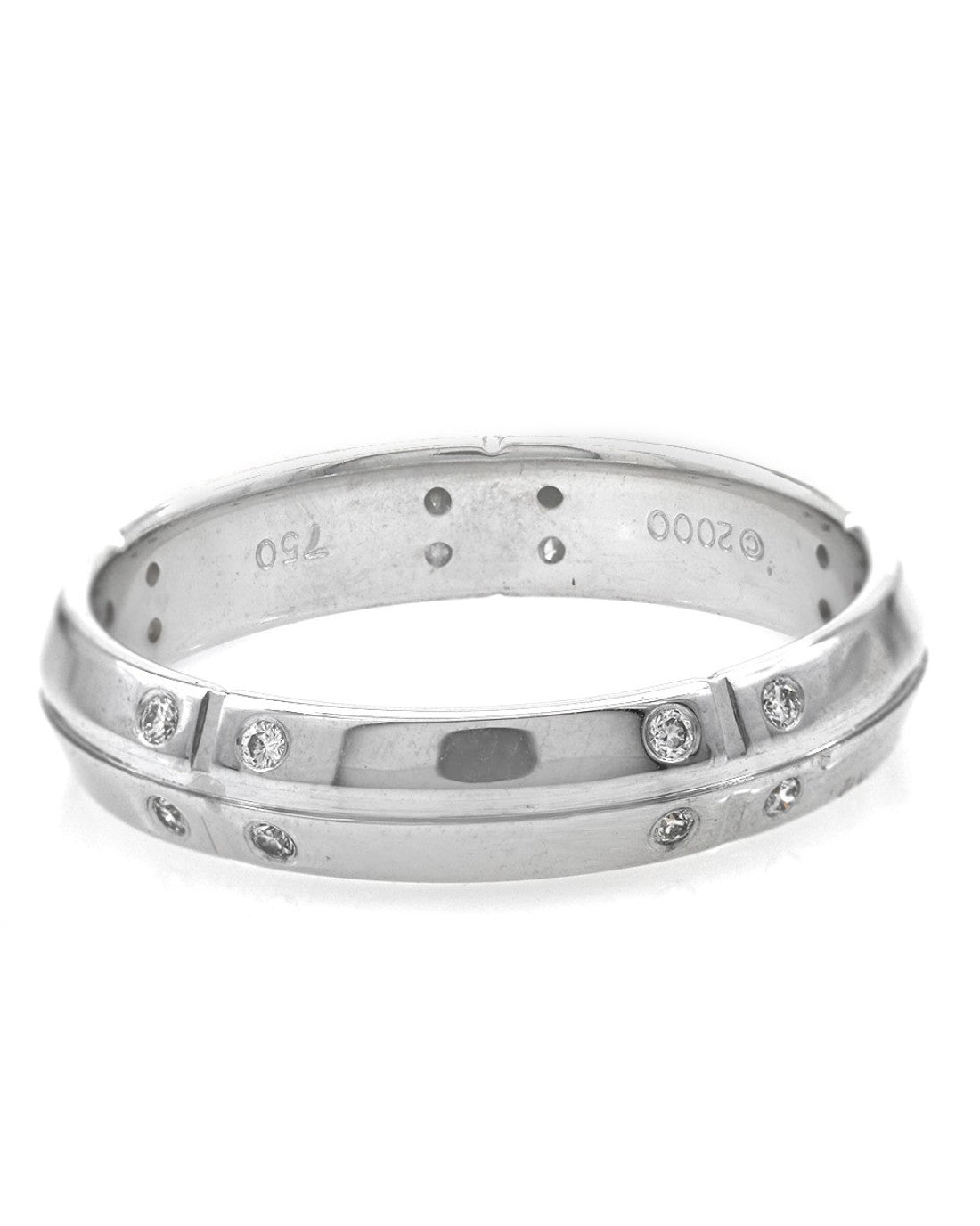 Gentlemen's 2000 Stream America Diamond Wedding Band in White Gold