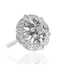 Diamond Cluster Burst Ring in White Gold