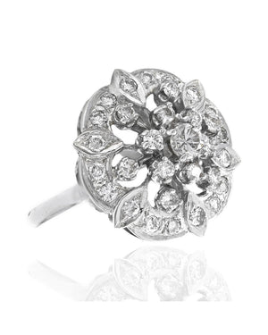 Diamond Cluster Burst Ring in White Gold
