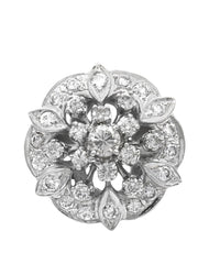 Diamond Cluster Burst Ring in White Gold