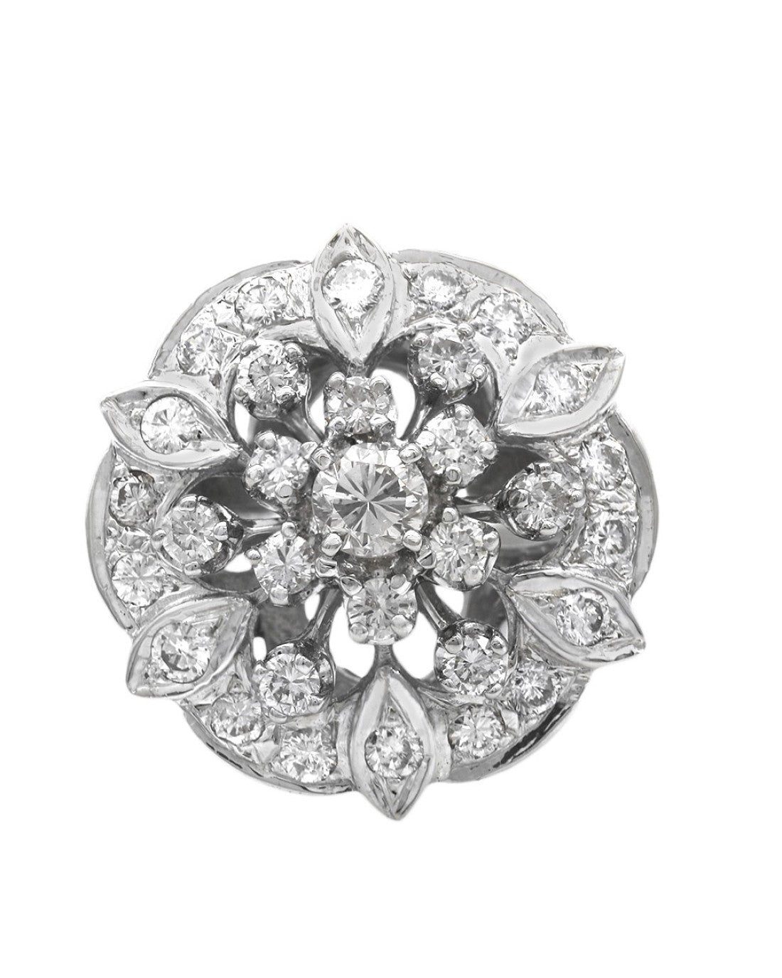 Diamond Cluster Burst Ring in White Gold