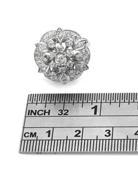 Diamond Cluster Burst Ring in White Gold