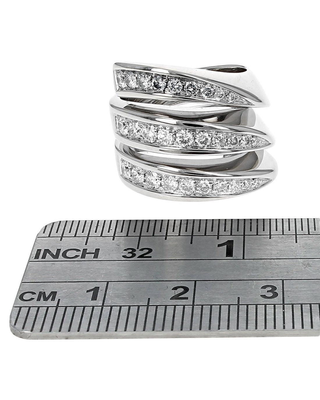 Fred of Paris 3 Row Diamond Wrap Around Ring