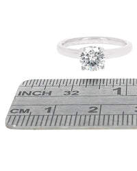 GIA Certified Round Brilliant Cut Diamond Solitaire Ring in 18KW