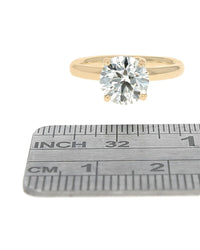 GIA Certified Round Brilliant Cut Diamond Solitaire Ring in 18KY