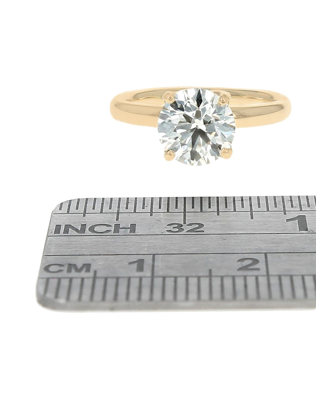 GIA Certified Round Brilliant Cut Diamond Solitaire Ring in 18KY