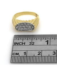 Diamond Concave Fluted Ring in Gold and Platinum