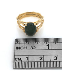 Nephrite Jade Bamboo Motif Ring