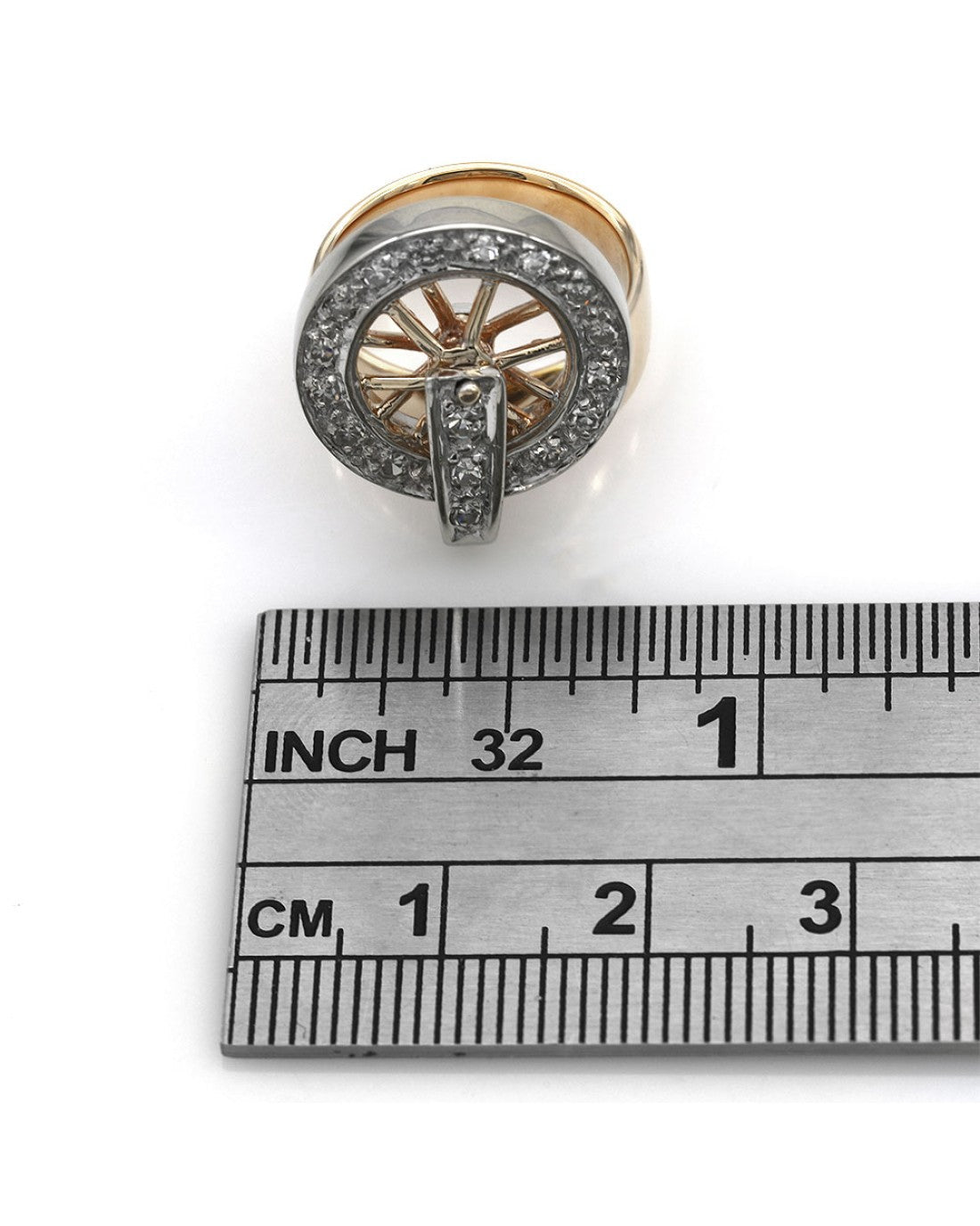 Diamond Wheel Spinner Ring in Gold