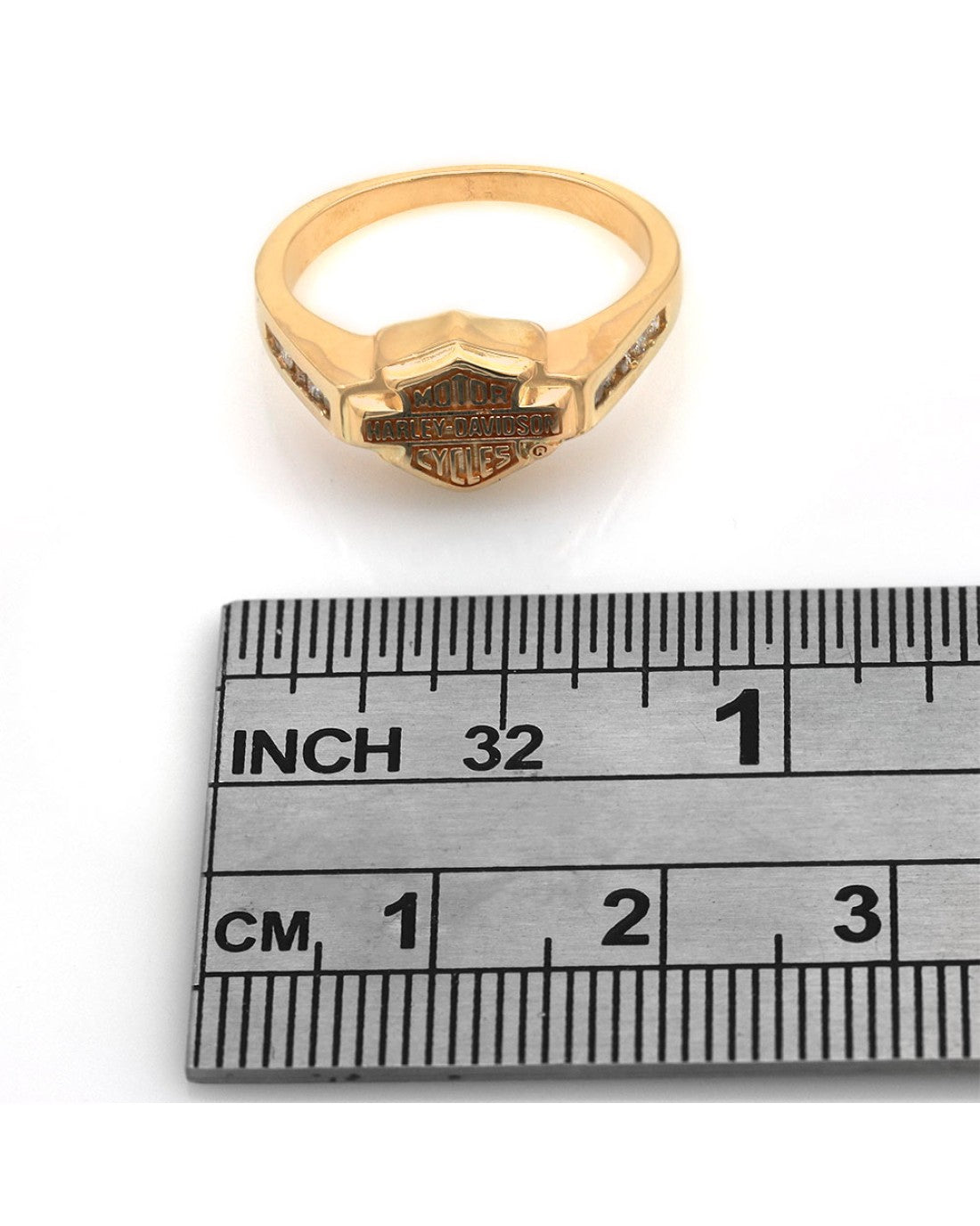 Harley Davidson Diamond Ring in Gold