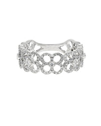 Diamond Pave Open Clover Motif Band