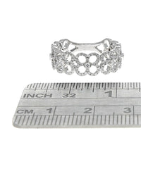 Diamond Pave Open Clover Motif Band