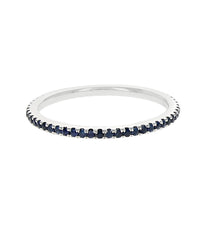 Blue Sapphire Eternity Band in White Gold