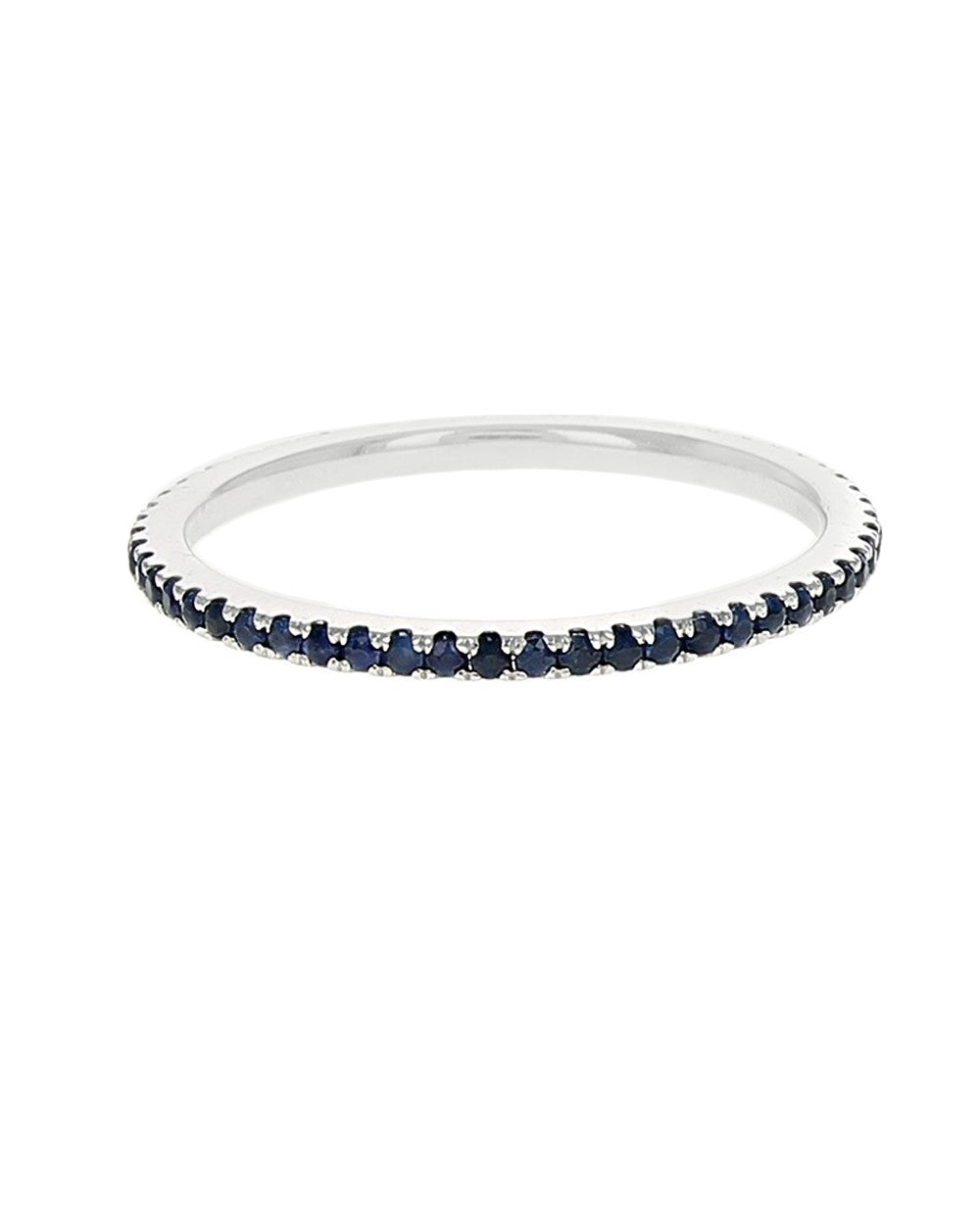 Blue Sapphire Eternity Band in White Gold