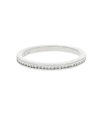 Diamond Milgrain Edge Band in White Gold