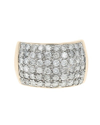 Wide Diamond Pave Tapered Band