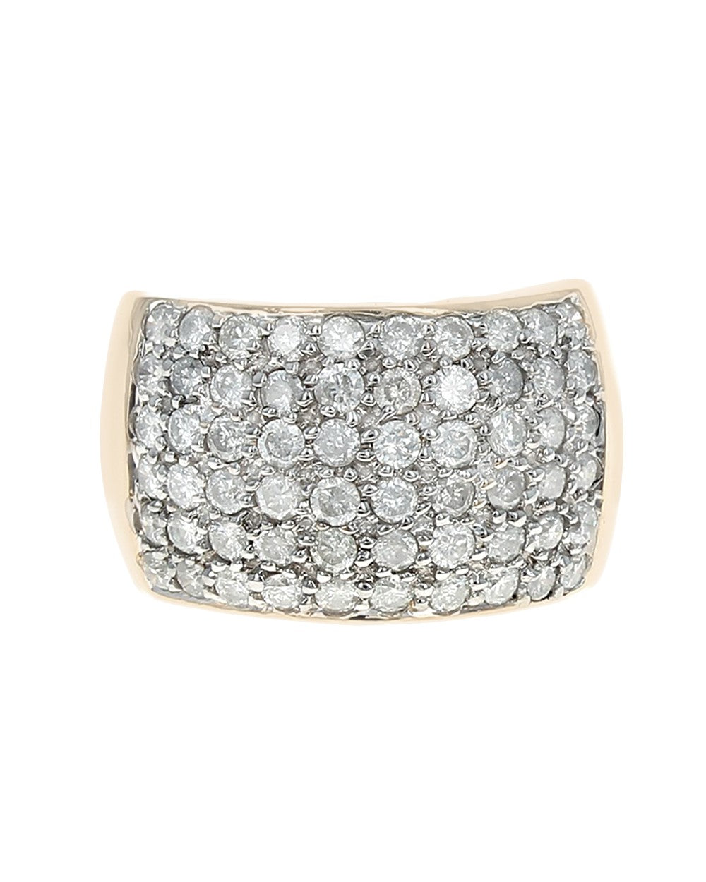 Wide Diamond Pave Tapered Band
