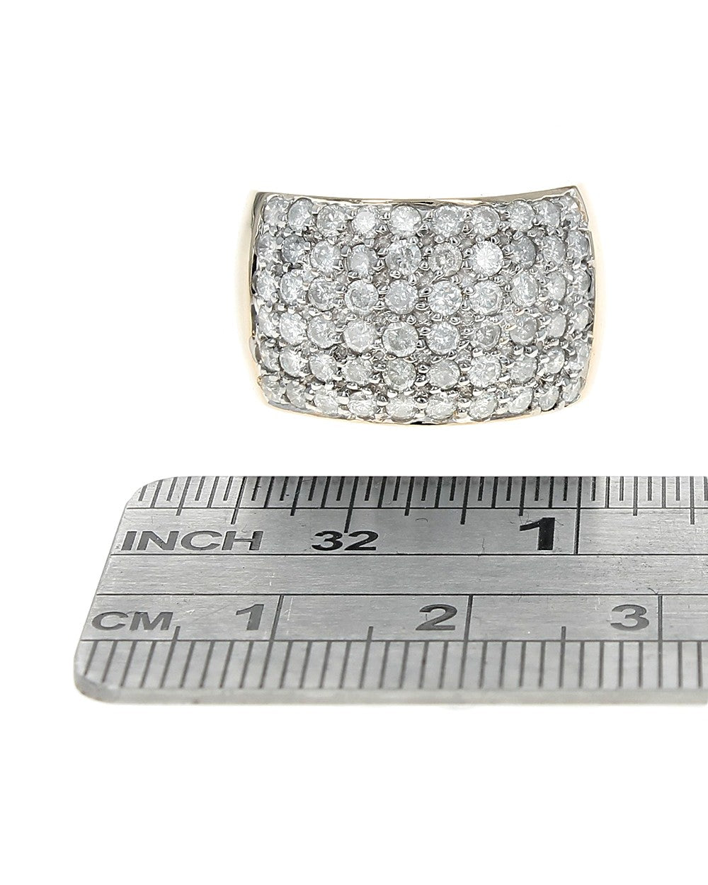 Wide Diamond Pave Tapered Band