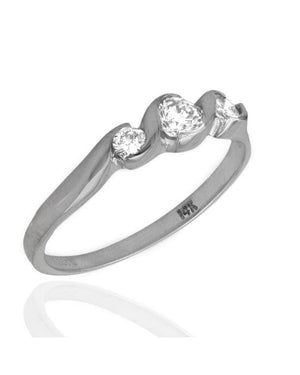 3 Stone Diamond Ring in White Gold