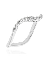 Diamond Wave Ring in White Gold