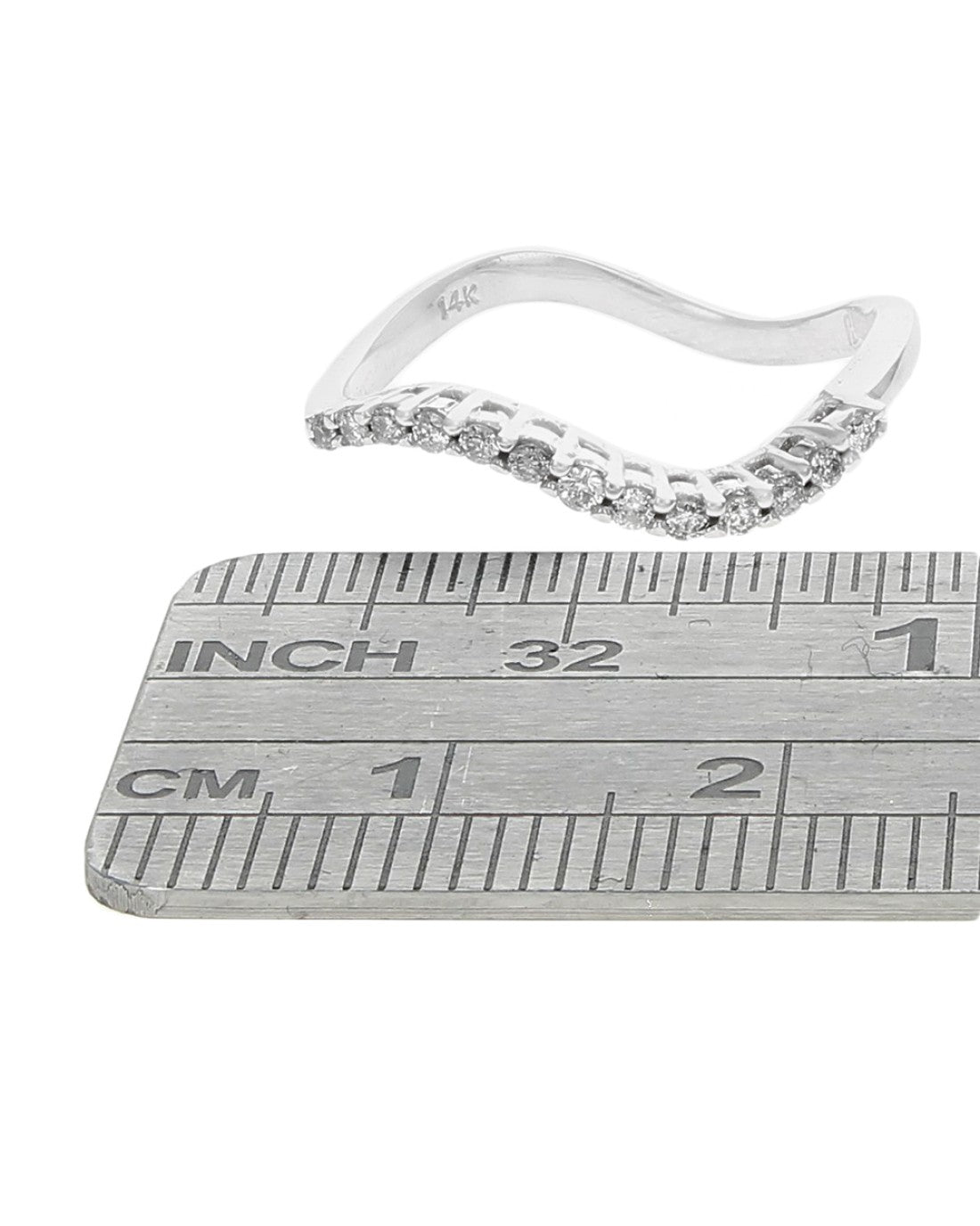 Diamond Wave Ring in White Gold