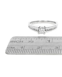 Diamond Euro Shank Engagement Ring in White Gold