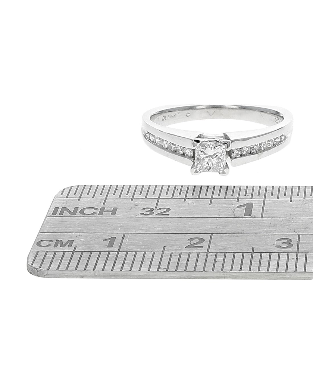 Diamond Euro Shank Engagement Ring in White Gold