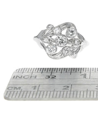 Diamond Open Cut Milgrain Ring in White Gold