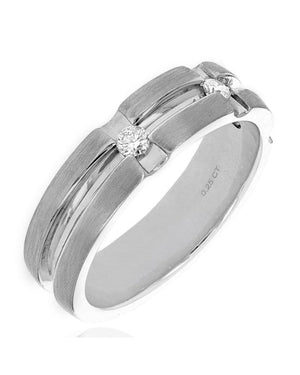 Gentleman Diamond Grooved Band