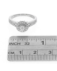 Diamond Halo Ring with Diamond Shank