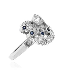 Vintage Diamond and Sapphire Accent Ring