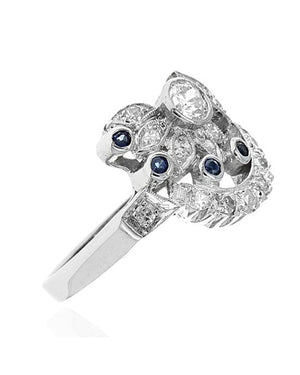 Vintage Diamond and Sapphire Accent Ring
