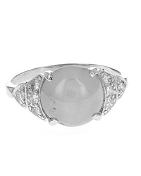 Gray Star Sapphire and Diamond Accent Ring in Platinum