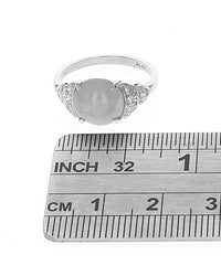Gray Star Sapphire and Diamond Accent Ring in Platinum