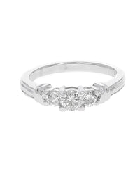 3 Stone Diamond Engagement Ring in White Gold